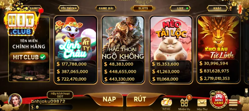 Nổ hũ tại Hit Club là điểm đến lý tưởng cho người đam mê