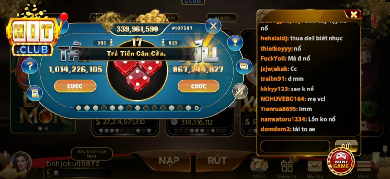 Tài xỉu Hit Club là bản mô phỏng trò xúc xắc truyền thống